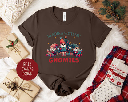 Reading with My Gnomies Christmas Shirt