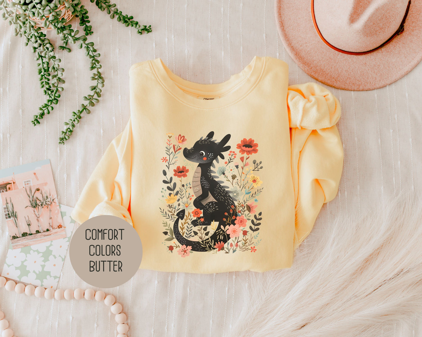 Floral Dragon Comfort Colors Sweatshirt