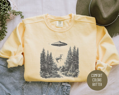 UFO Cow Abduction Comfort Colors Sweatshirt