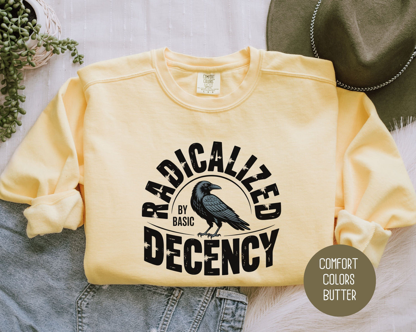Radicalized By Basic Decency Comfort Colors Sweatshirt Sweatshirt  CreativeSpecialTs