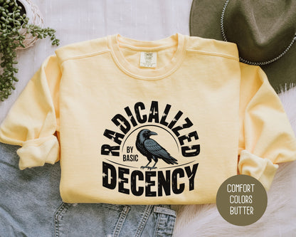 Radicalized By Basic Decency Comfort Colors Sweatshirt Sweatshirt  CreativeSpecialTs