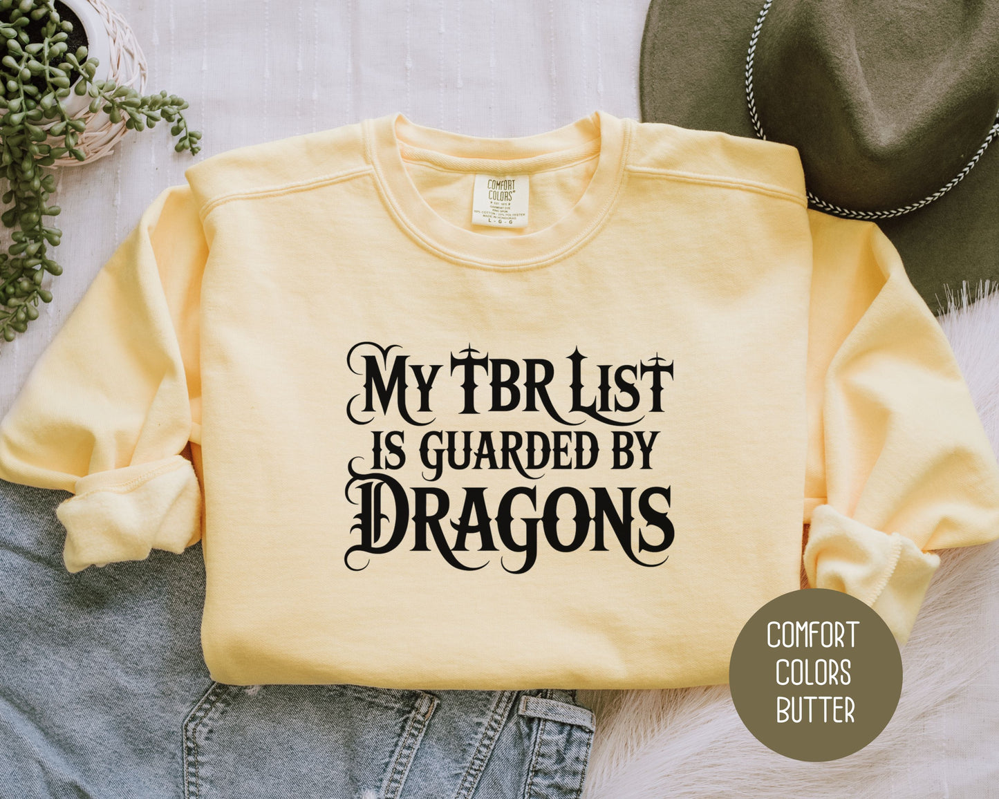 My TBR List is Guarded by Dragons Comfort Colors Sweatshirt