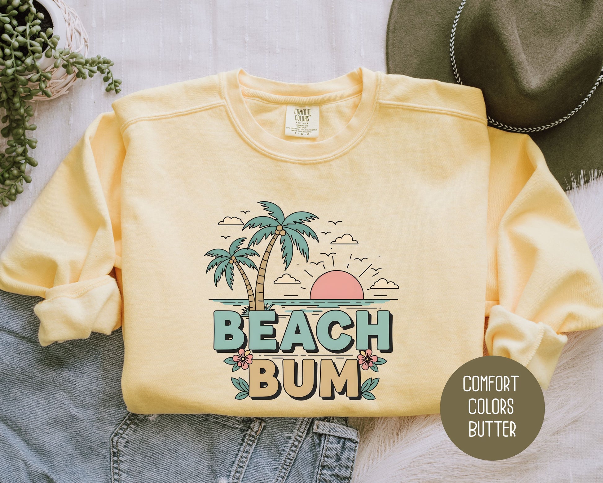 Beach Bum Comfort Colors Sweatshirt Sweatshirt  CreativeSpecialTs