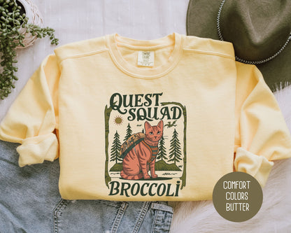 Quest Squad Broccoli the Fierce Comfort Colors Sweatshirt Sweatshirt  CreativeSpecialTs