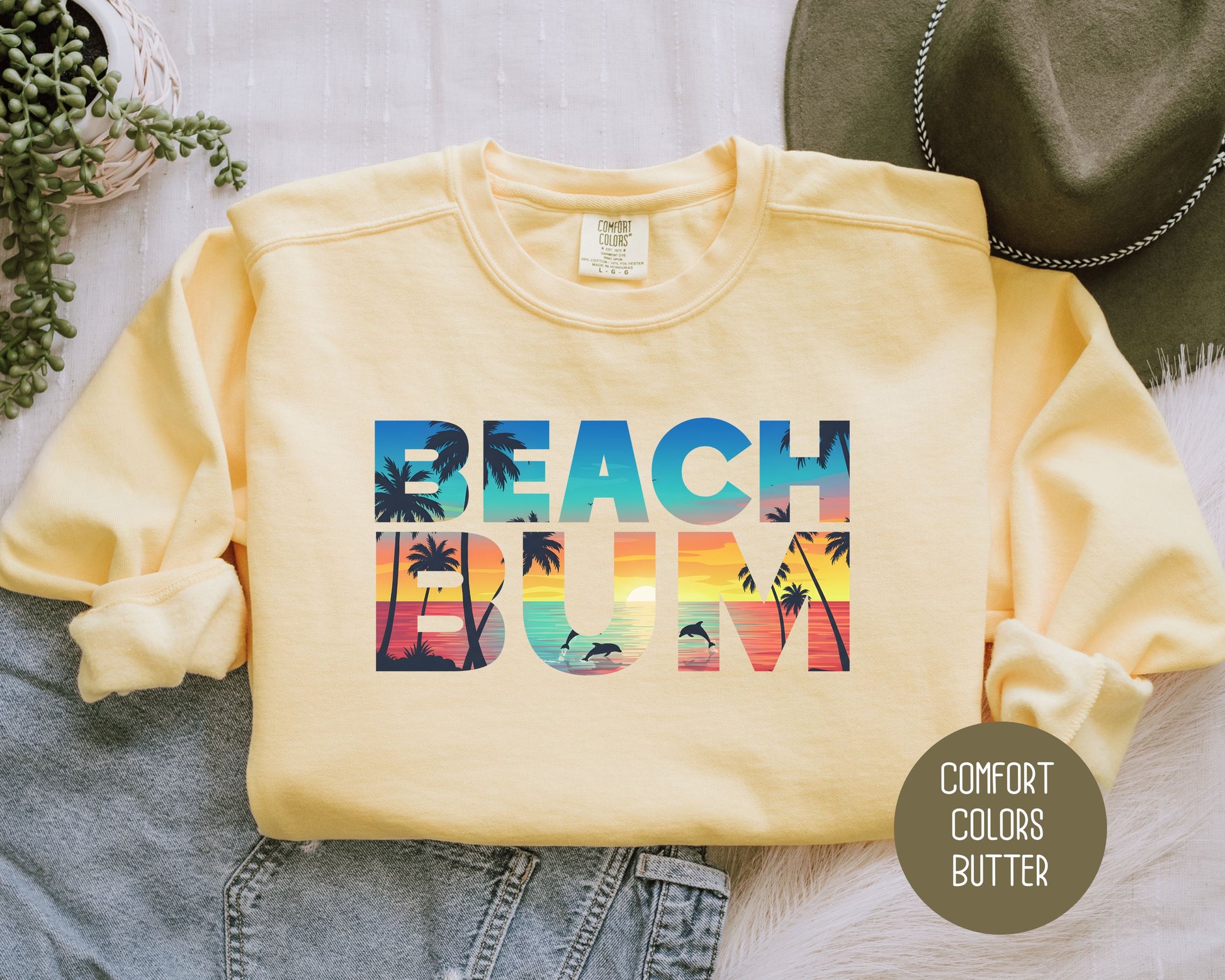 Beach Bum Comfort Colors Sweatshirt Sweatshirt  CreativeSpecialTs