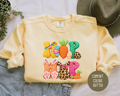 Hip Hop Faux Yarn Easter Comfort Colors Sweatshirt Sweatshirt  CreativeSpecialTs