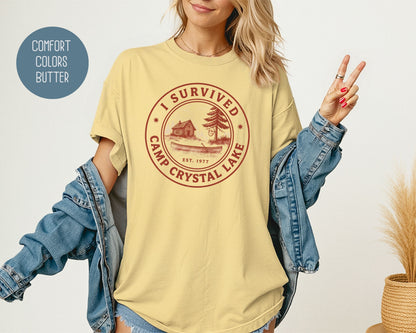 I Survived Camp Crystal Lake Comfort Colors Shirt T-Shirt  CreativeSpecialTs