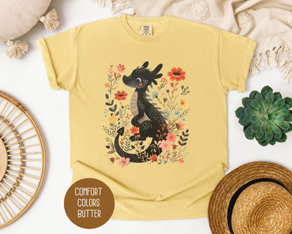 Floral Dragon Comfort Colors Shirt