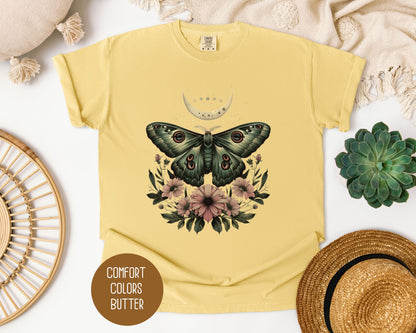 Bohemian Mystic Moon Phase Moth Shirt