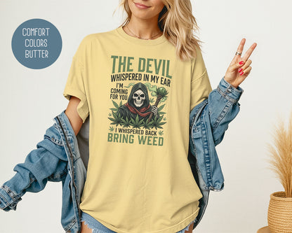 Devil Reaper Weed Comfort Colors Shirt T-Shirt  CreativeSpecialTs