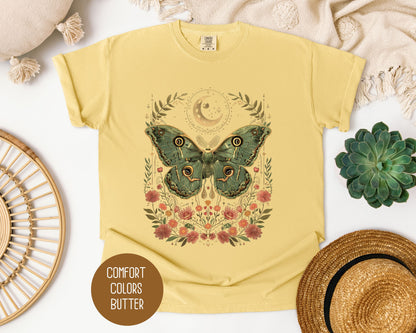 Bohemian Moon Phase Mystic Moth Shirt