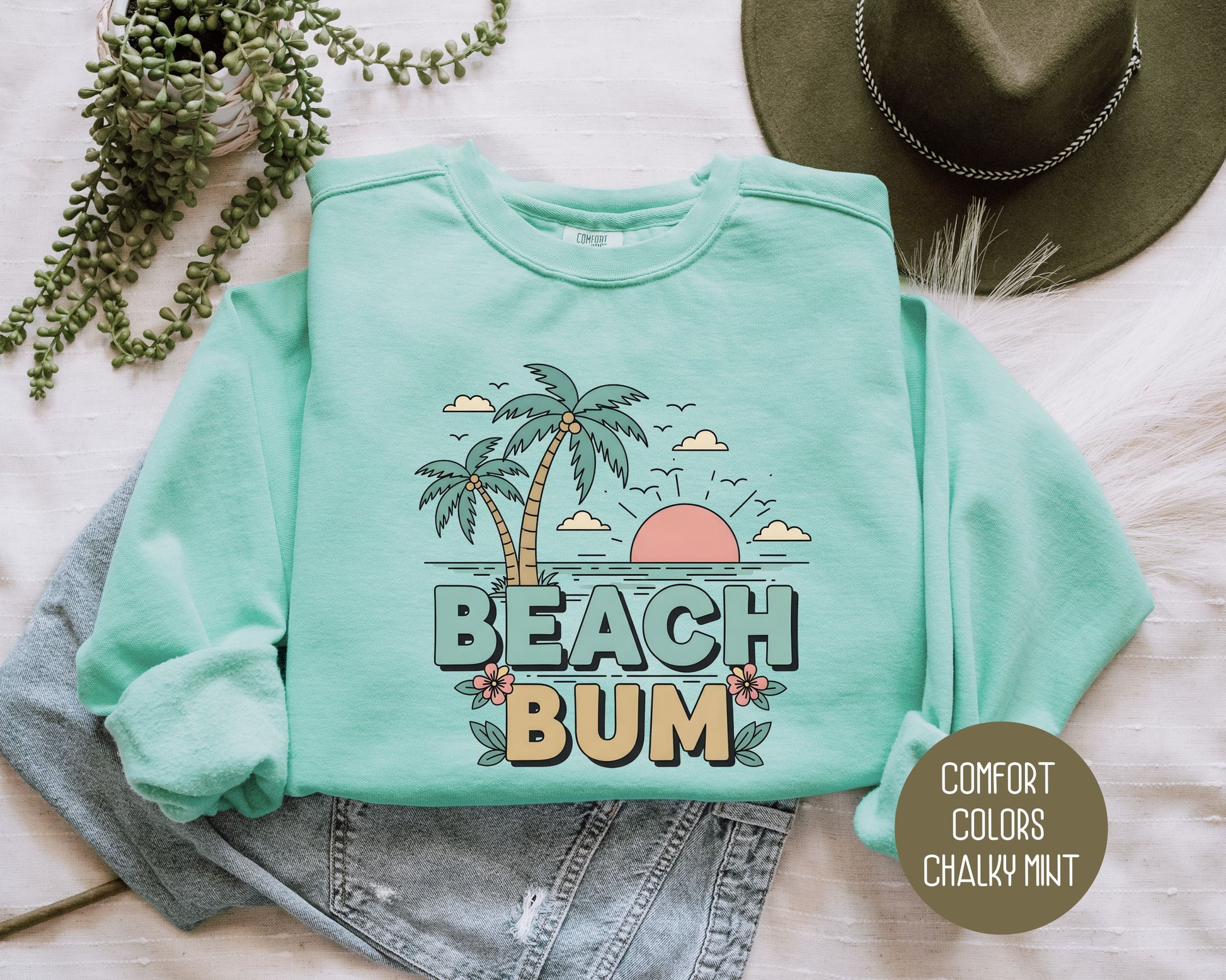 Beach Bum Comfort Colors Sweatshirt Sweatshirt  CreativeSpecialTs