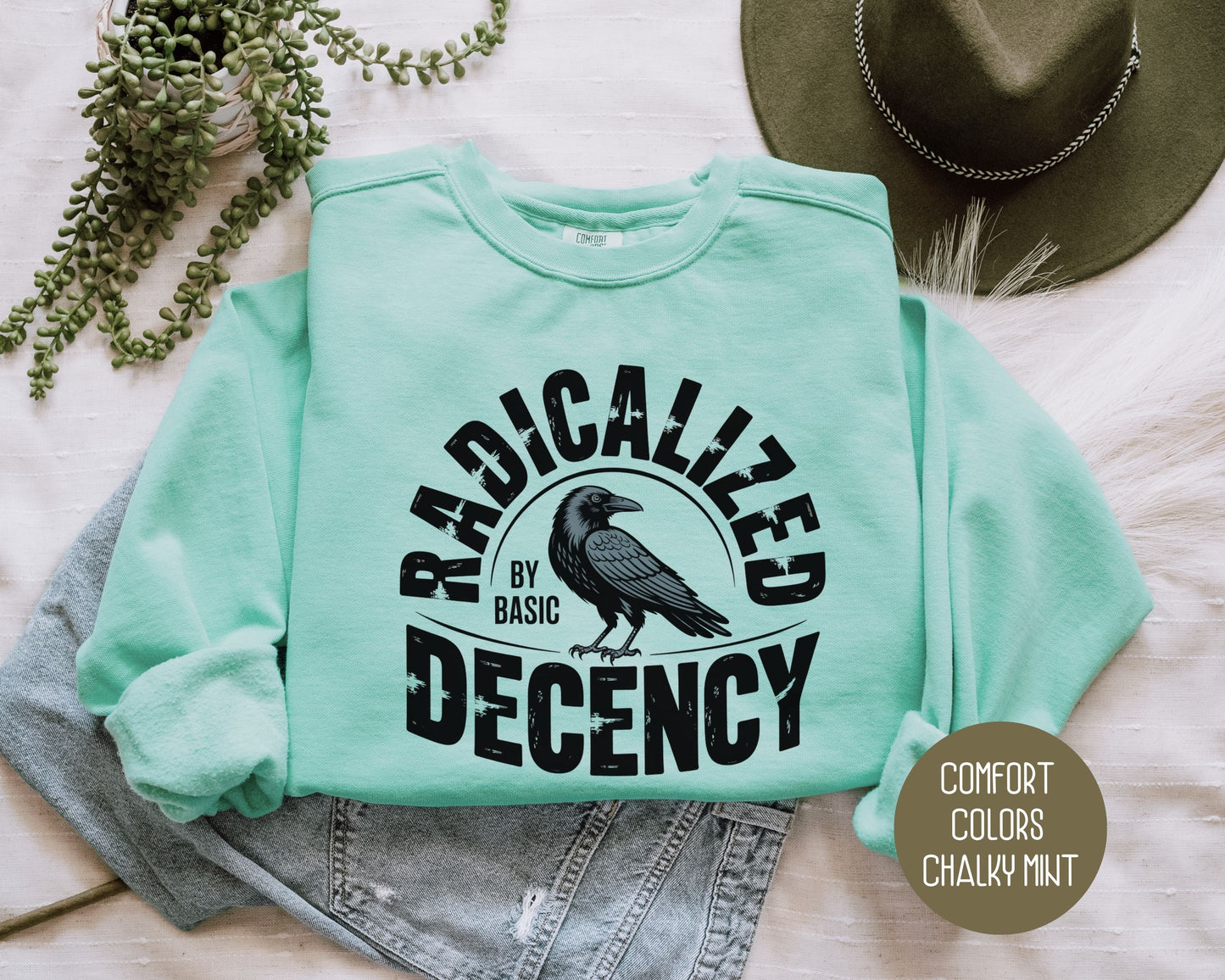 Radicalized By Basic Decency Comfort Colors Sweatshirt Sweatshirt  CreativeSpecialTs