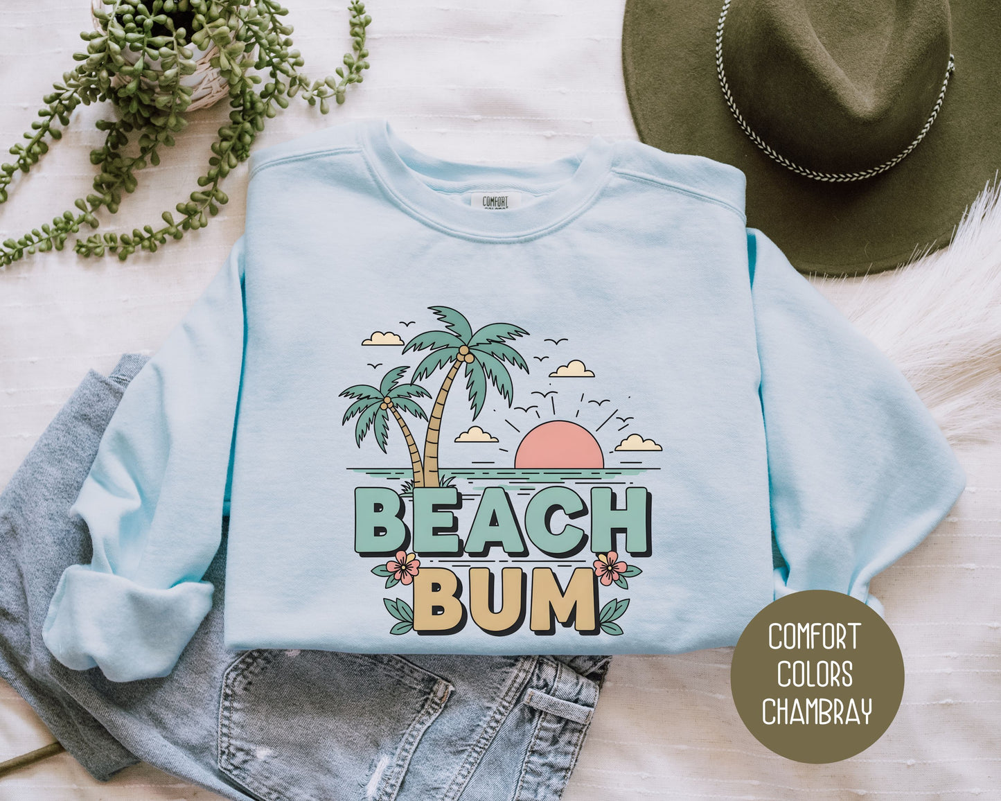Beach Bum Comfort Colors Sweatshirt Sweatshirt  CreativeSpecialTs