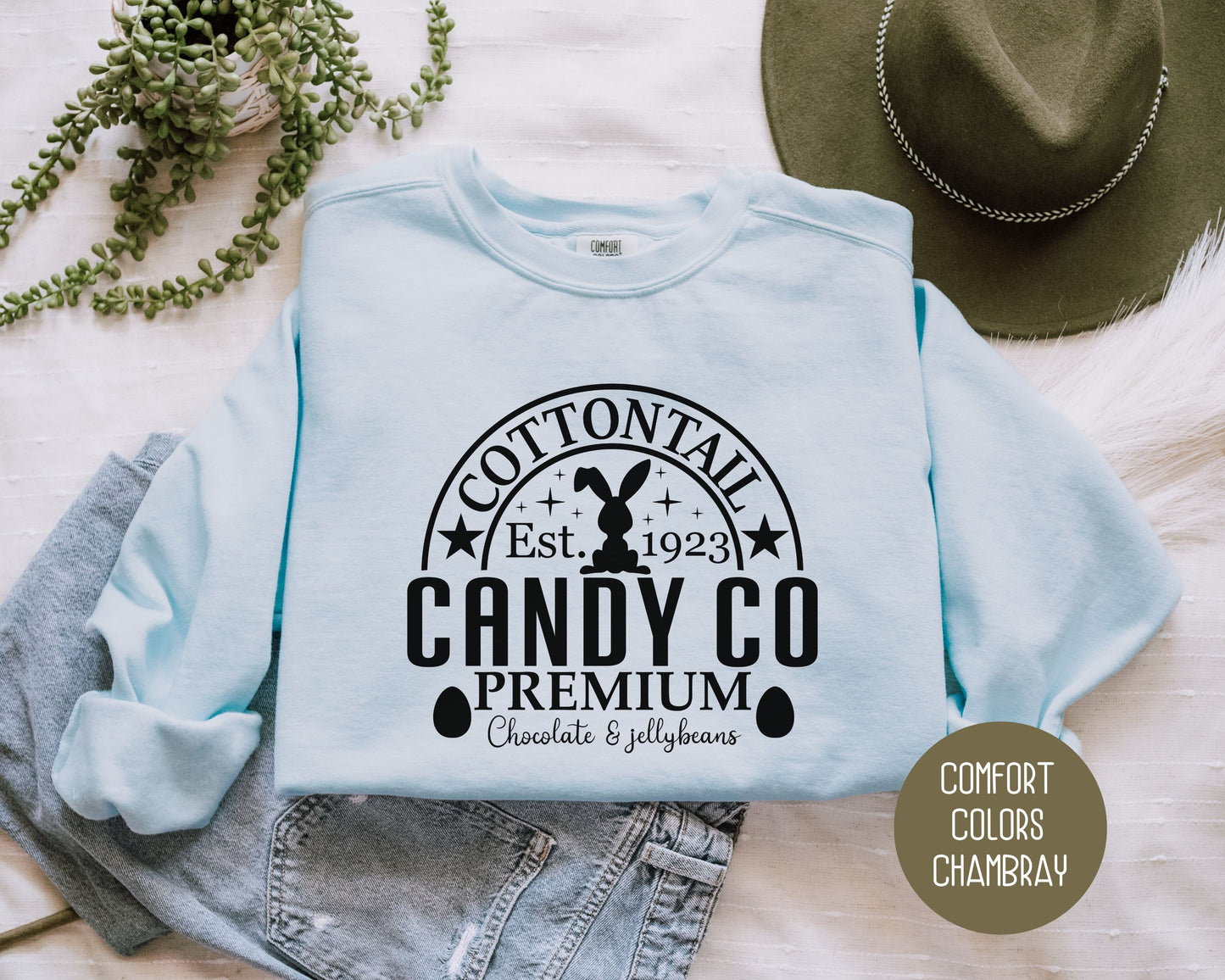 Cottontail Candy Company Easter Comfort Colors Sweatshirt