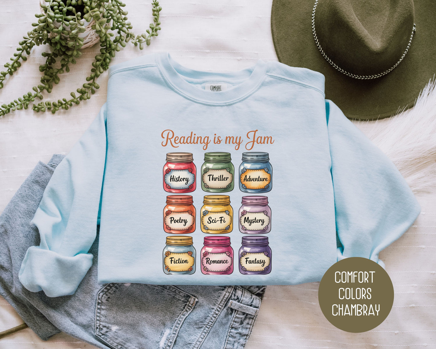 Reading is My Jam Comfort Colors Sweatshirt