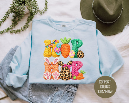Hip Hop Faux Yarn Easter Comfort Colors Sweatshirt Sweatshirt  CreativeSpecialTs