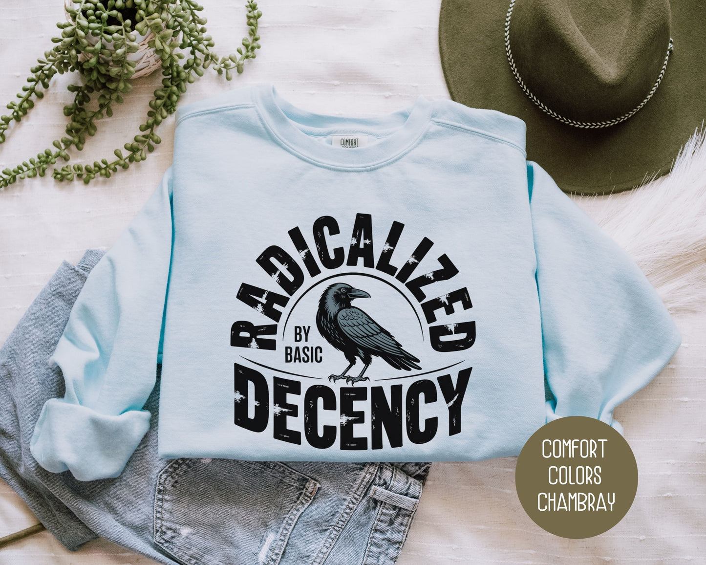 Radicalized By Basic Decency Comfort Colors Sweatshirt Sweatshirt  CreativeSpecialTs