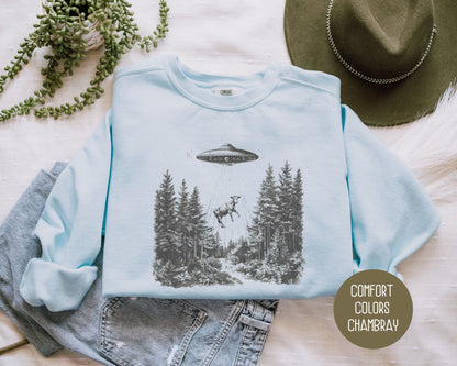 UFO Cow Abduction Comfort Colors Sweatshirt