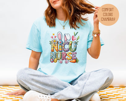 NICU Easter Nurse Comfort Colors Shirt T-Shirt  CreativeSpecialTs