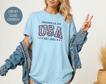 USA Vacaville CA Comfort Colors Shirt T-Shirt  CreativeSpecialTs
