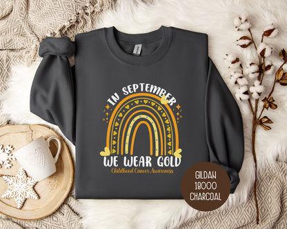 In September We Wear Gold Childhood Cancer Awareness Month Sweatshirt