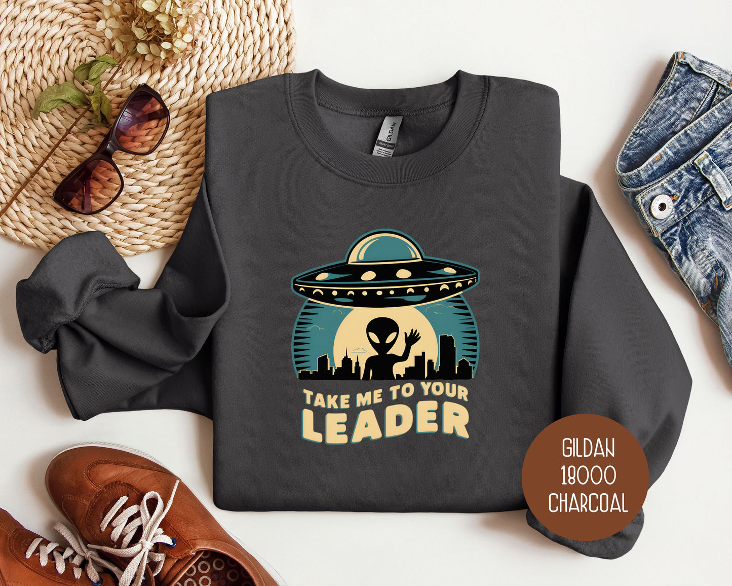 Take Me To Your Leader Alien Sweatshirt