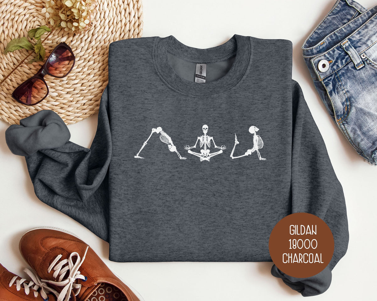 Skeleton Yoga Shirt, Meditation Yoga Lover Sweatshirt Sweatshirt  CreativeSpecialTs