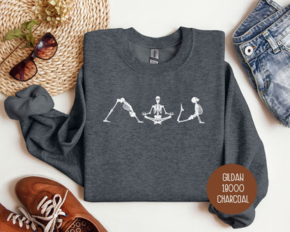 Skeleton Yoga Shirt, Meditation Yoga Lover Sweatshirt Sweatshirt  CreativeSpecialTs