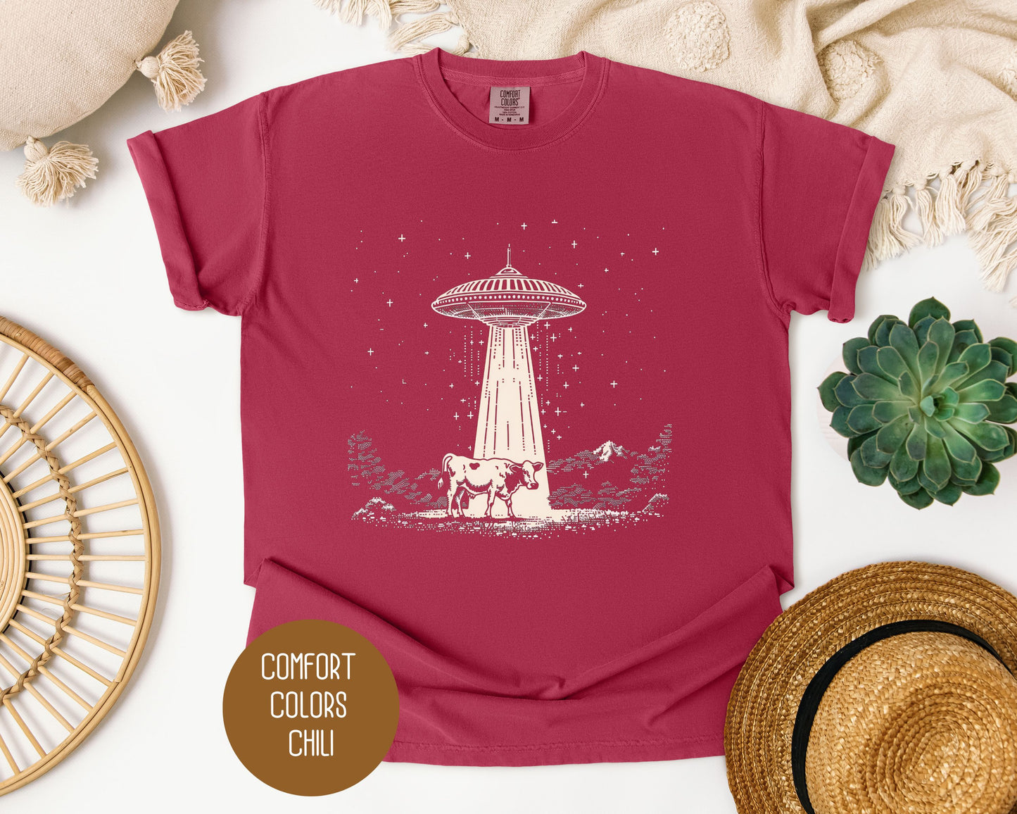 Cow UFO Abduction Comfort Colors Shirt