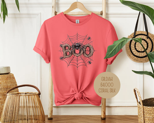 Boo Spider Spooky Halloween Groovy Shirt