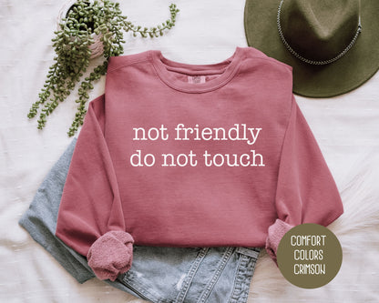 Not Friendly Do Not Touch Comfort Colors Sweatshirt Sweatshirt  CreativeSpecialTs