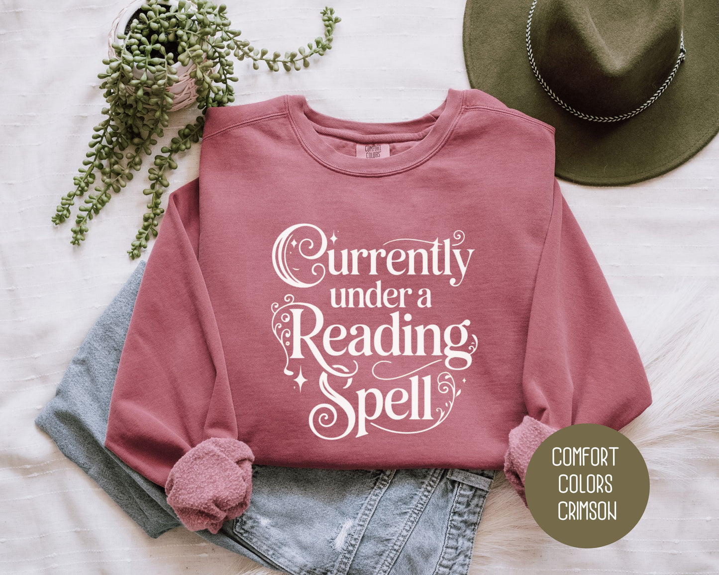 Currently Under a Reading Spell Comfort Colors Sweatshirt