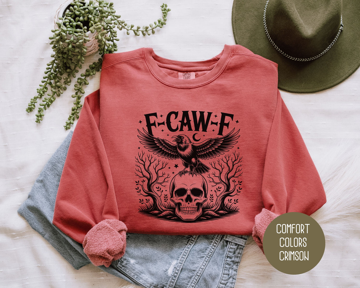 F-Caw-F Black Crow Raven Comfort Colors Sweatshirt