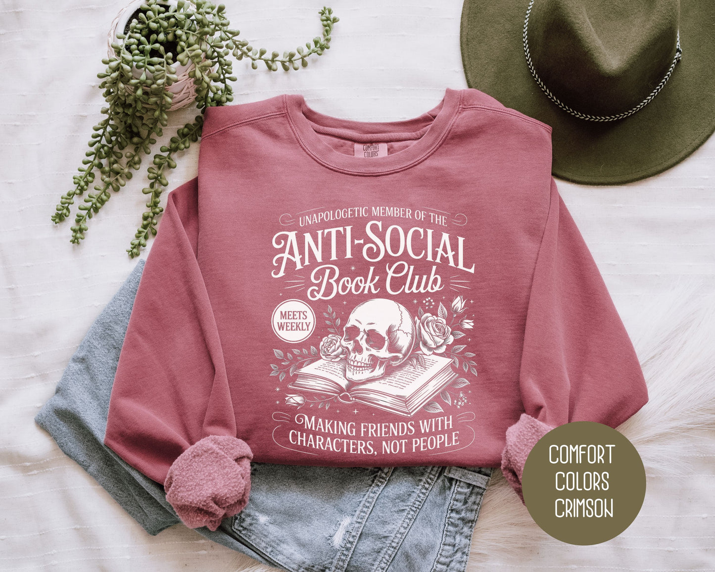 Unapologetic Member of Anti-Social Book Club Comfort Colors Sweatshirt