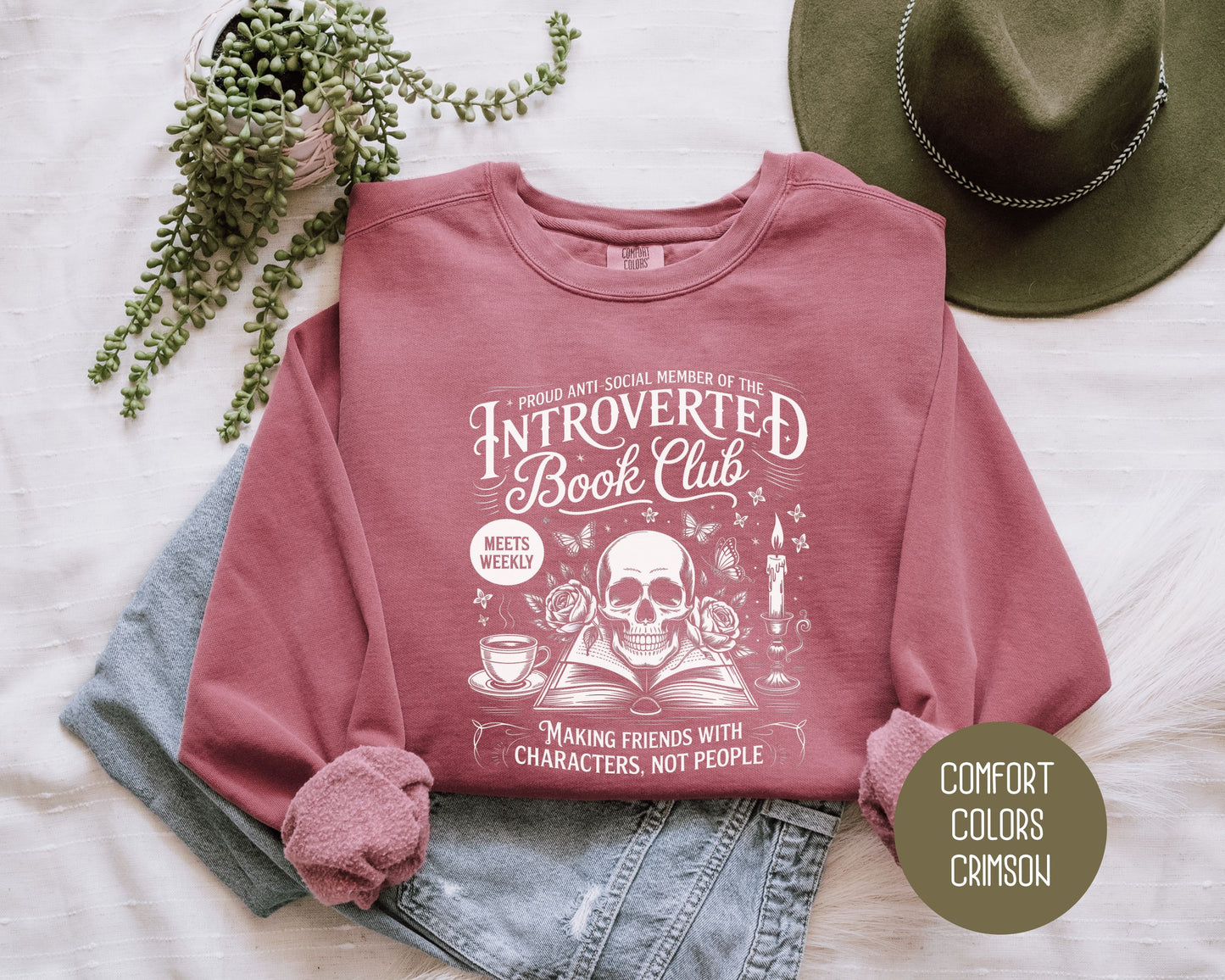 Anti-Social Member of Introverted Book Club Comfort Colors Sweatshirt
