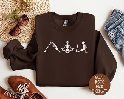 Skeleton Yoga Shirt, Meditation Yoga Lover Sweatshirt Sweatshirt  CreativeSpecialTs