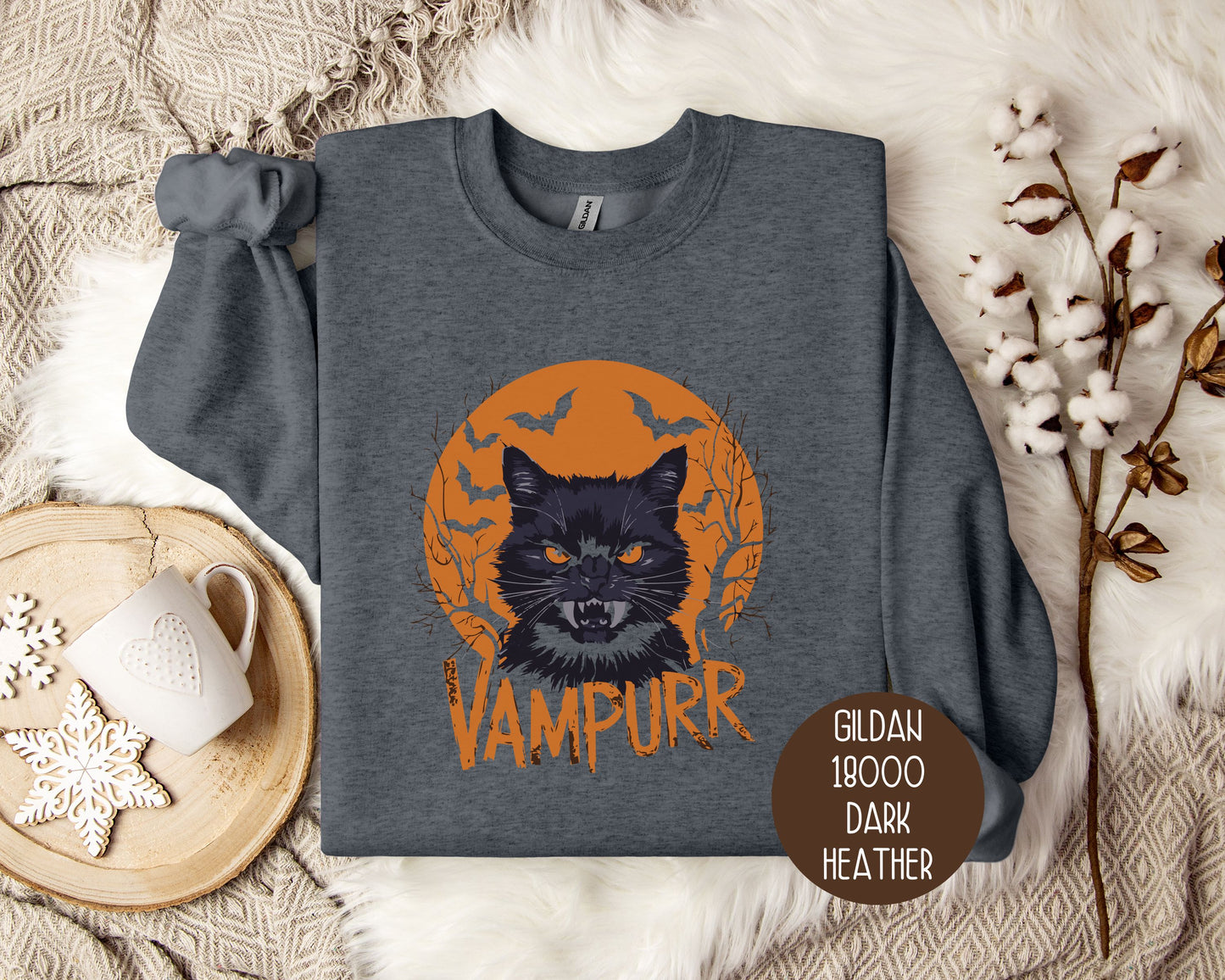 Vampurr Cat Halloween Sweatshirt