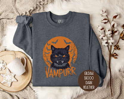 Vampurr Cat Halloween Sweatshirt