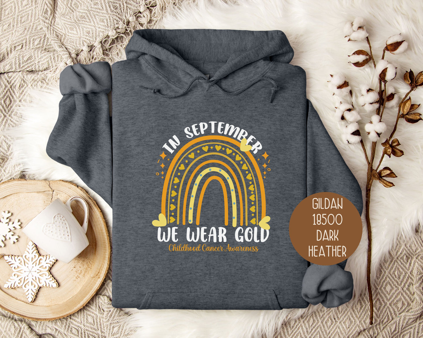 In September We Wear Gold Childhood Cancer Awareness Month Hoodie