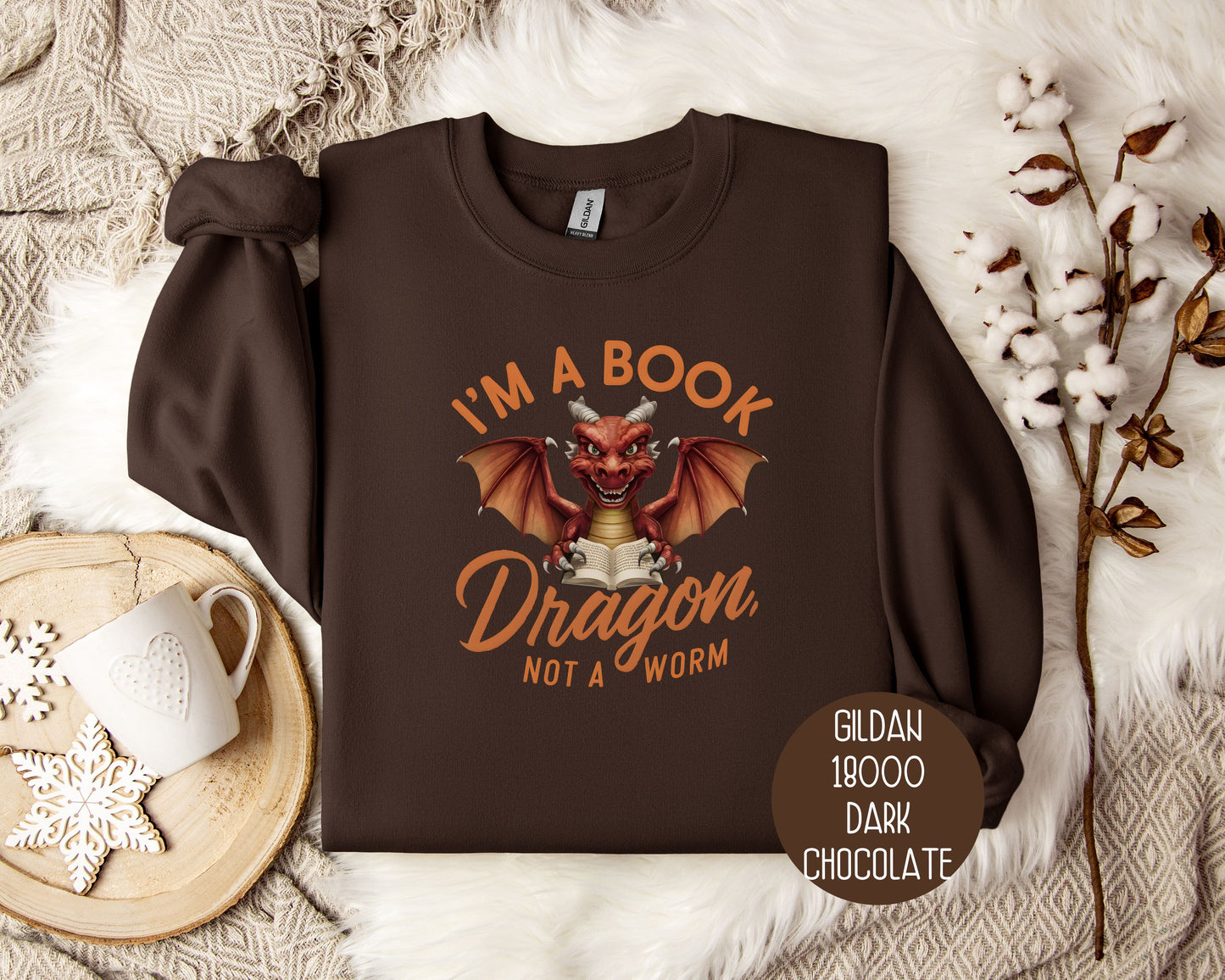 I'm a Book Dragon, Not a Worm Sweatshirt