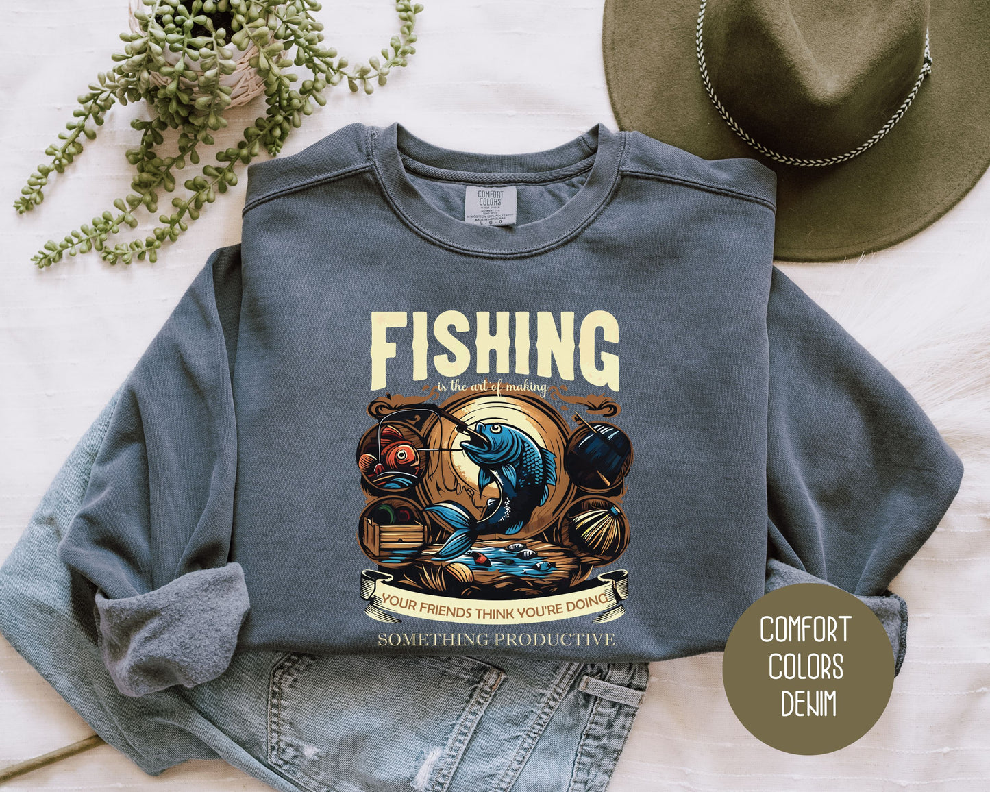 Fishing Making Friends Think You Are Productive Sweatshirt