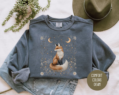 Celestial Cottagecore Fox Sweatshirt