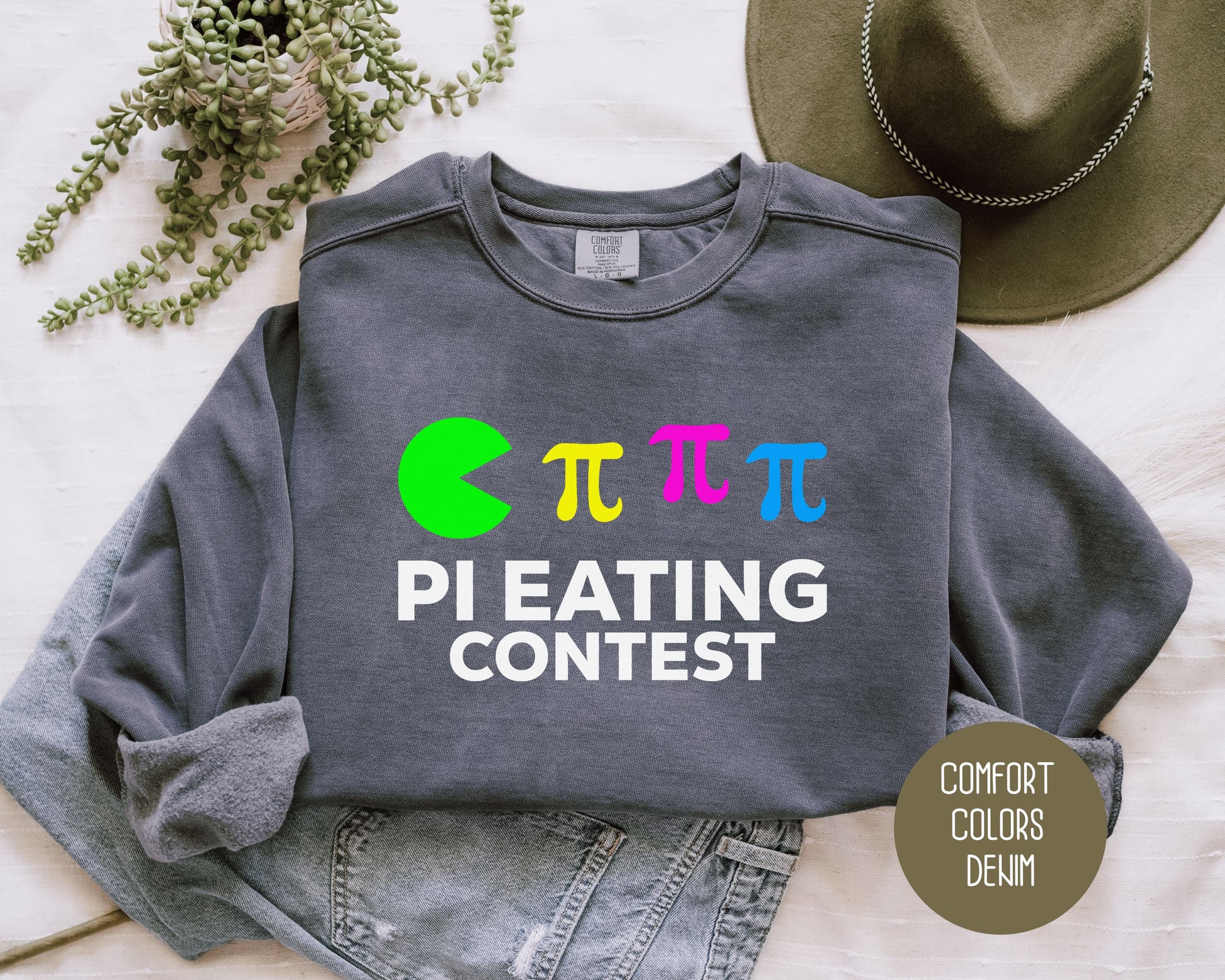 Pi Day Pi Eating Contest Comfort Colors Sweatshirt Sweatshirt  CreativeSpecialTs