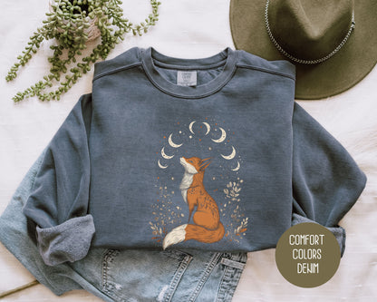 Celestial Fox Cottagecore Sweatshirt
