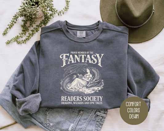 Proud Member of the Fantasy Readers Society Comfort Colors Sweatshirt Sweatshirt  CreativeSpecialTs