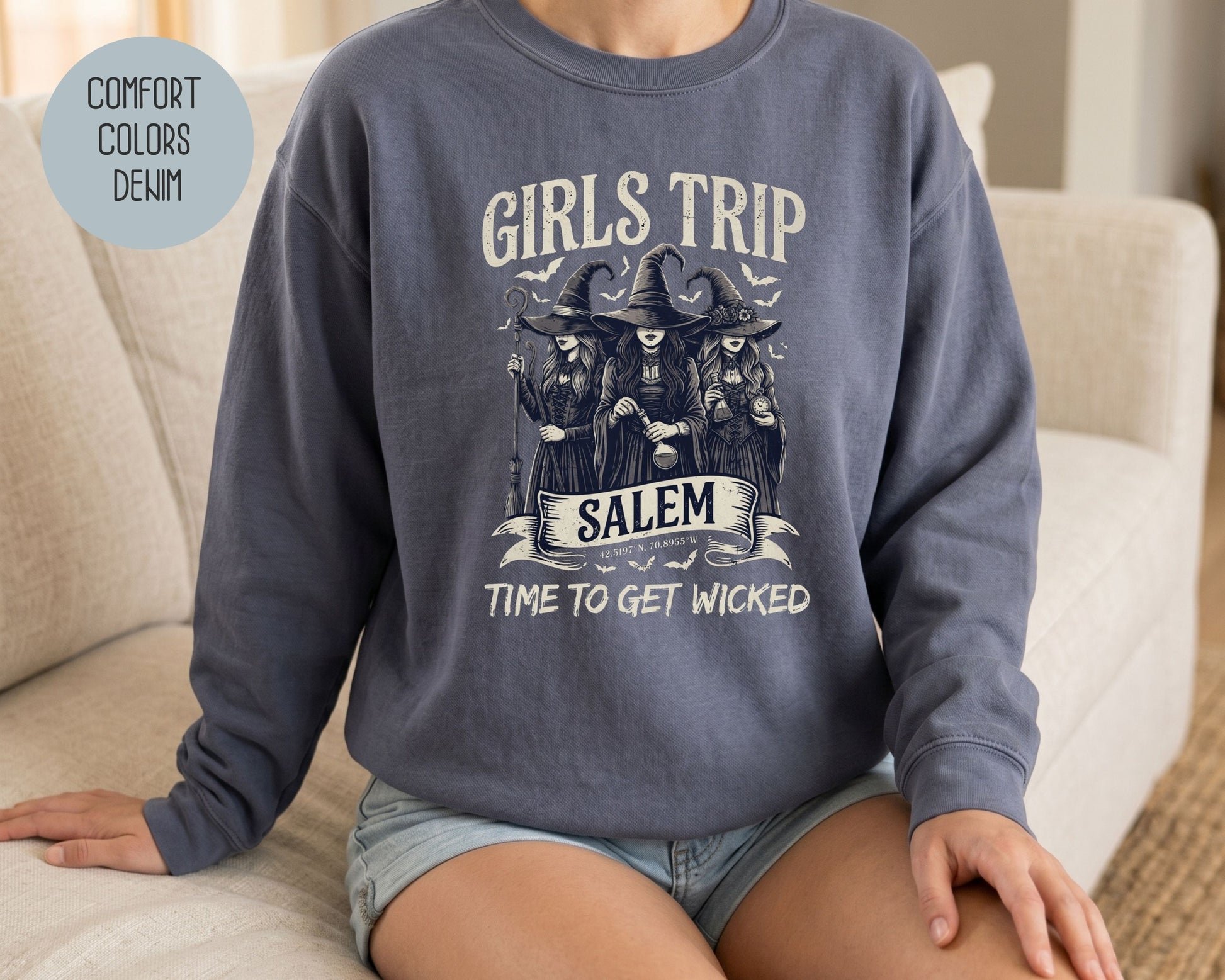Salem Girls Trip Comfort Colors Sweatshirt Sweatshirt  CreativeSpecialTs