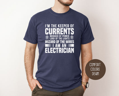 Wizard of the Wires I Am An Electrician Comfort Colors Shirt T-Shirt  CreativeSpecialTs