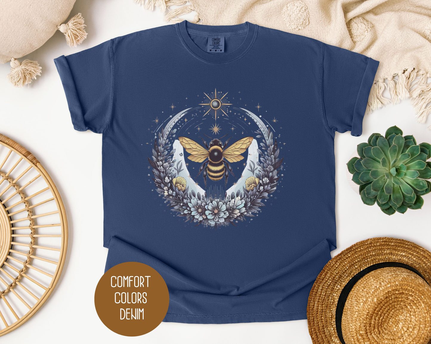 Boho Celestial Floral Bee Shirt