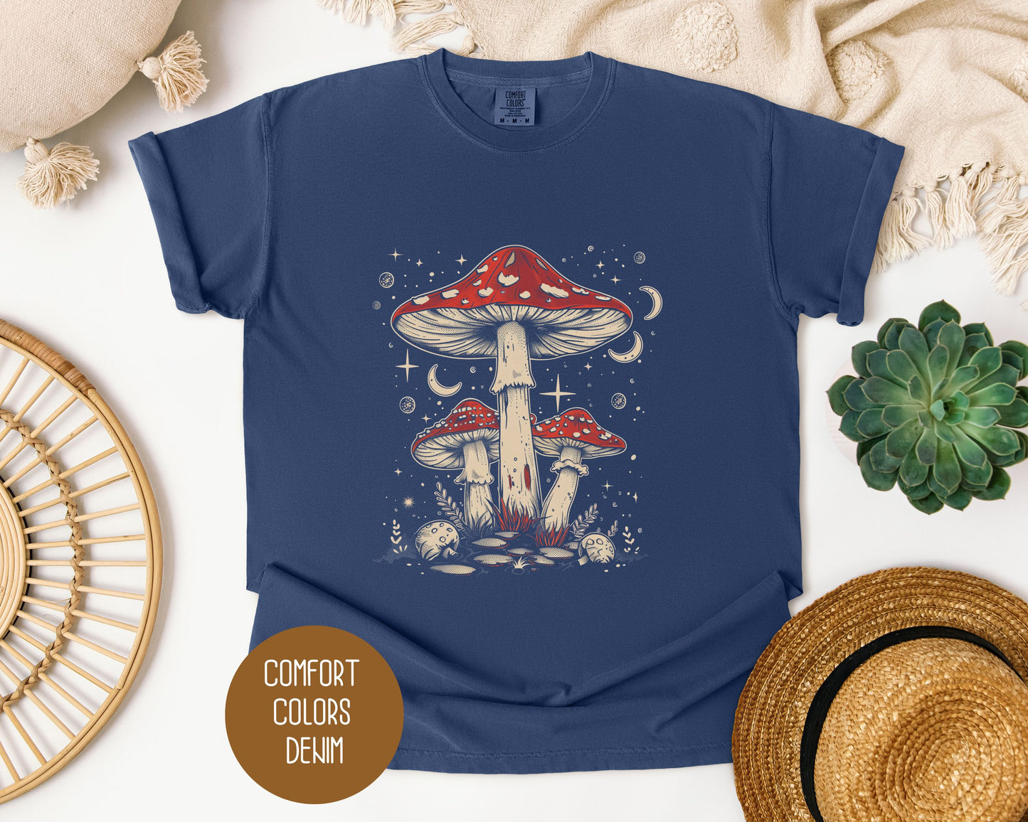 Retro Red Mushrooms Comfort Colors Shirt